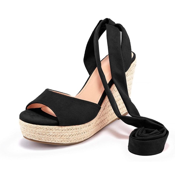 Seraih Womens Lace up Espadrilles Platform Wedges Sandals  Dress Shoes Size 9 - Picture 8 of 8